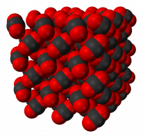molécules de dioxyde de carbone à l'état solide